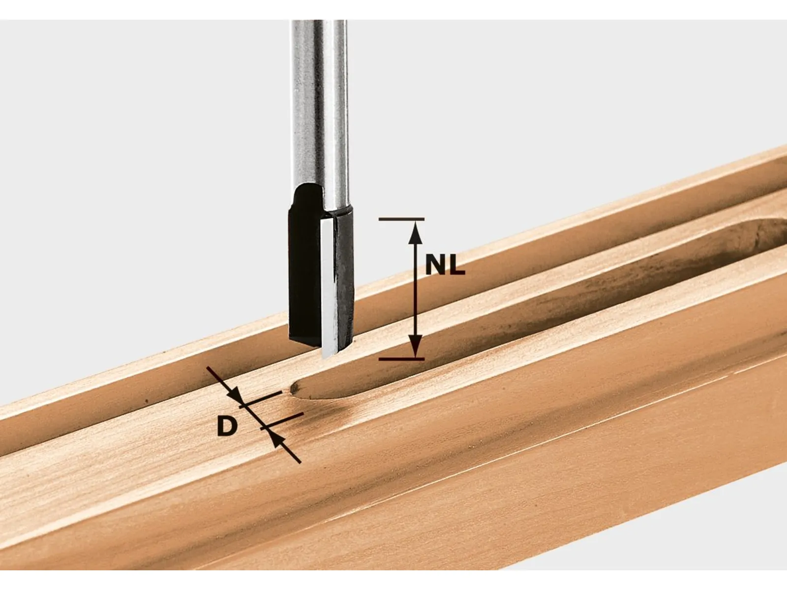 Festool 18mm x 30mm x 65mm Groove Router Bit (8mm Shank)