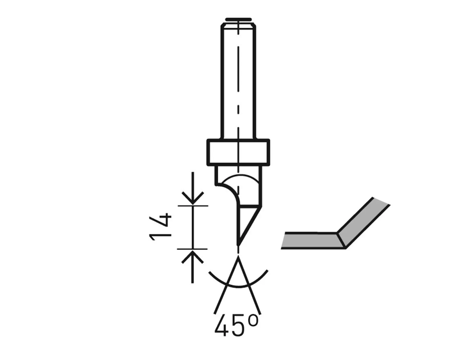 Festool 45 Degrees V-groove Router Bit for Plasterboard (8mm Shank)