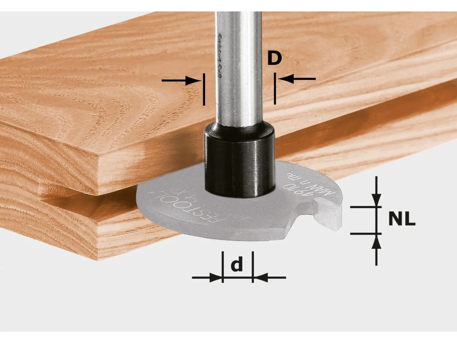Festool 18mm x 11mm x 50mm 15 Degrees Chamfer Router Bit (8mm Shank)